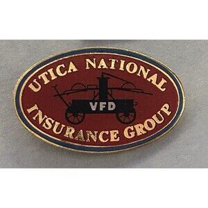Utica National Fire Fighter VFD Volunteer Fire Dept. Insurance Group Lapel Pin